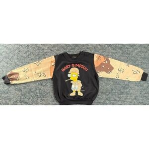 VTG 1991 Bart Simpson "Bart the General" Camo Sweatshirt Youth Size 7 – Rare‎